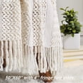 thumbnail image 5 of CREVENT Knit Throw Blanket for Couch Sofa Chair Bed Home Decoration, Soft Warm Cozy Light Weight (50''X60'' Cream/White), 5 of 5