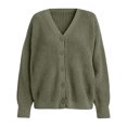 thumbnail image 4 of Smsaxvxz Women's Knit Cardigan Oversized V Neck Button Front Lantern Sleeve Chunky Casual Fall Winter Sweater Outerwear, 4 of 6