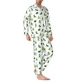 thumbnail image 2 of Honeii Cute Avocado Yoga Pattern Mens Pajamas Set,2pcs Men's Lounge Long Sleeve Sleep Shirt and Pajama Bottoms Sleepwear Set,Mens Pjs Sets-Large, 2 of 7