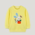 thumbnail image 5 of HAOTAGS Toddler Boys Girls Sweatshirts , Casual Fall Pullover Bottoming Tops Graphic print Crew Neck Long Sleeve Yellow 7 T, 5 of 6