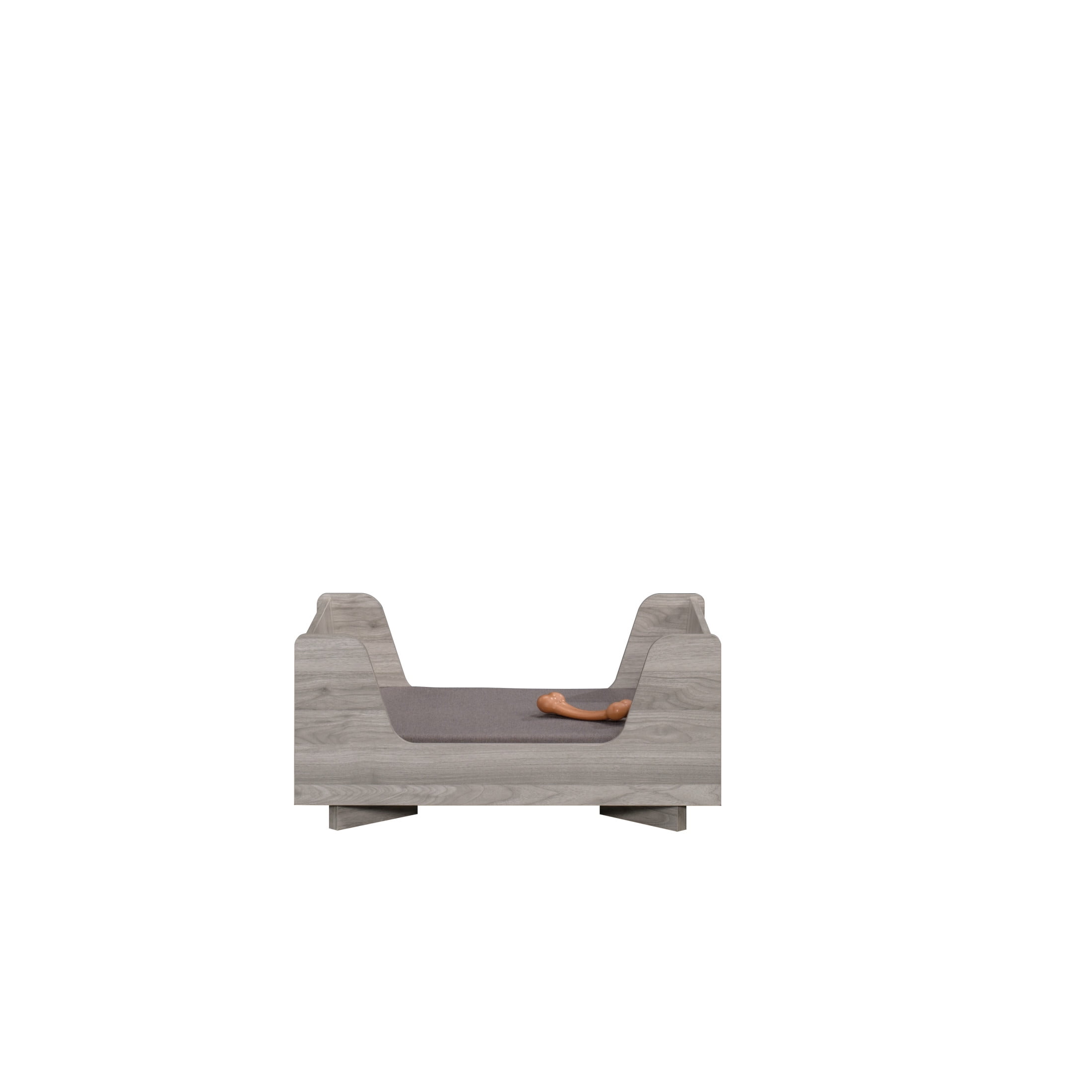 Sauder Pet Furniture Milo Modern Dog Bed, Light Walnut Finish