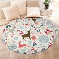 thumbnail image 4 of Multicolor Christmas Deer Pattern Round Blanket,Comfortable Soft Flannel Throw Blanket,All Season,Warm Lightweight Blankets for Sofa Bed Couch Living Room Chair 47"x47", 4 of 5