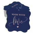 thumbnail image 1 of Inkdotpot Pack Of 50 Made With Love Wedding Paper Tags DIY Craft Bracket Shape Real Rose Gold Foil Hang Tags, 1 of 7