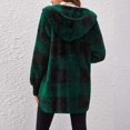 thumbnail image 4 of Clearance! Delayuji Women Thermal Top Winter Coats Warm Plush Hooded Jackets Up Button Cardigan Trendy Plaid Fuzzy Outerwear Womens Thermal Tops Long Sleeve Green Xl, 4 of 9