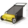 thumbnail image 3 of EastVita Push Lawn Sweeper 26-Inch Width Enhanced 4-Brush System 7 CuFt Hopper Capacity Heavy Duty Steel Frame for Yard and Leaves Garden Cleanup, 3 of 9