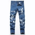 thumbnail image 2 of Gubotare Jeans for Boys Slim Toddlers Stretchy Colored Denim Jeans, Casual Pants for Boys with Tapered Leg and Elastic Waistband Size 8-9 Years (Blue,8-9 Years), 2 of 7