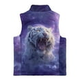 thumbnail image 2 of Xoenoiee Galaxy Tiger Print Boys Polar Fleece Zipper Vest Kids Sleeveless Stand Collar Jacket Outerwear with Pockets for Travel Sports Running, Size 2T, 2 of 7