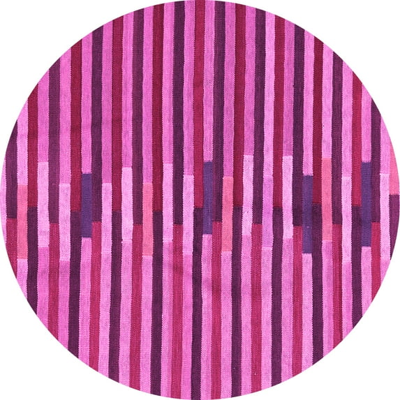 Ahgly Company Indoor Round Southwestern Pink Country Area Rugs, 8' Round