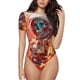 thumbnail image 1 of Balery Space Skeleton Art Body de cuello redondo de manga corta para mujer Tops de manga corta Tops básicos-Large, 1 of 7