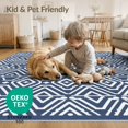 thumbnail image 3 of ODIKA 3'x5' White Geometric Handwoven Design Washable Accent Rug Intricate Diamond Pattern for Indoor/Outdoor for Bedside, Nursery Room, Pet Friendly & Non-Shedding, 3 of 6