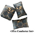 thumbnail image 6 of RYNGHIPY 3 Piece Black Gold Geometric Comforter Bedding Set, King, 6 of 8