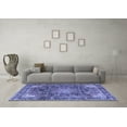 thumbnail image 3 of Ahgly Company Indoor Square Medallion Blue Traditional Area Rugs, 4' Square, 3 of 4