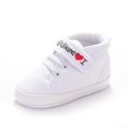 thumbnail image 7 of Baby Boys Girls High Top Fashion Sneakers White I Love Papa & Mama Walking Canvas Shoes for Toddler Kids, 7 of 7