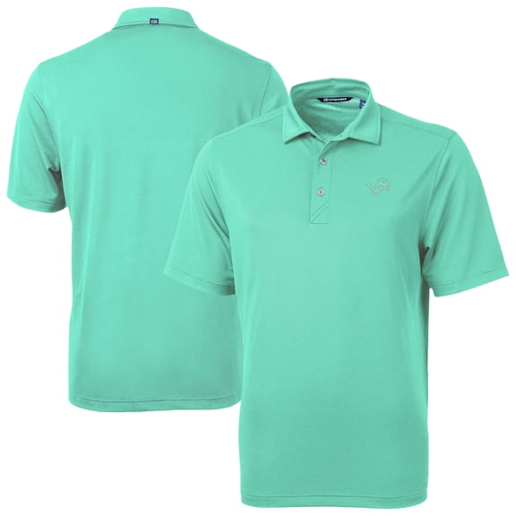 Men's Cutter & Buck Green Detroit Lions Virtue Eco Pique Recycled Polo