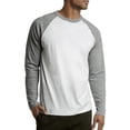 thumbnail image 4 of Top Pro Men's Long Sleeve Colorblocked Baseball Tee Light Grey White S, 4 of 11