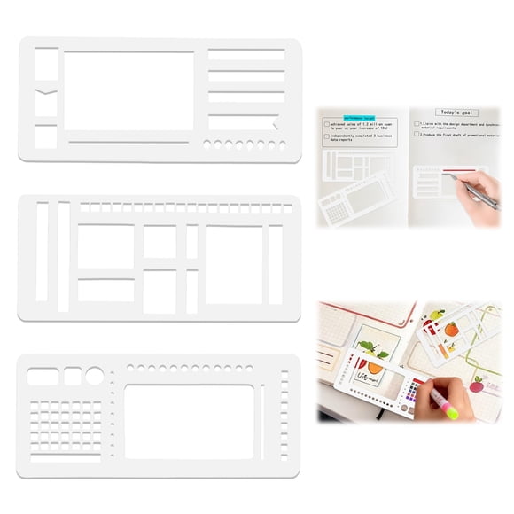 Set de plantillas de registro flexibles BADAO hechas a mano, paquete de 3