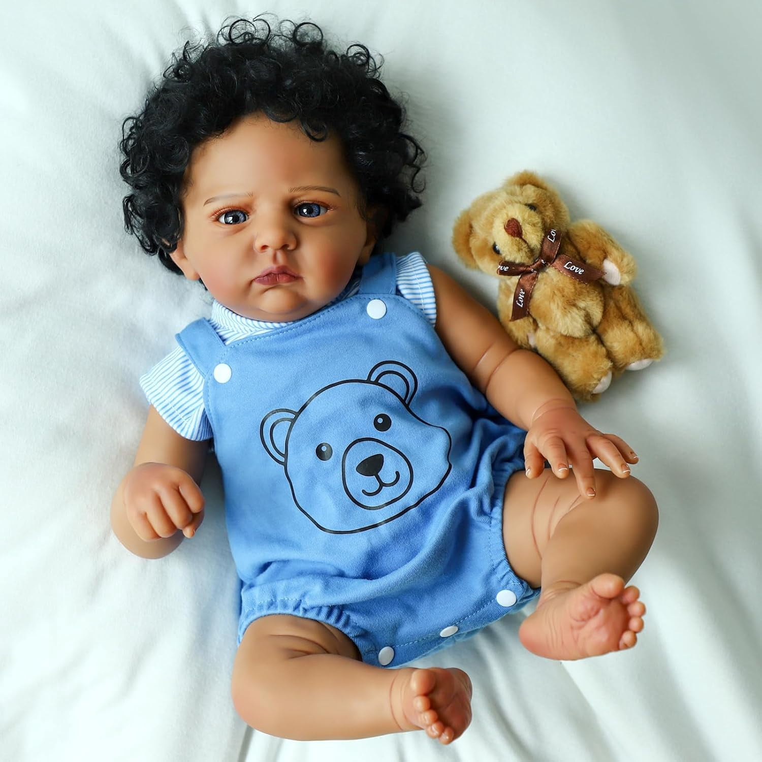 Reborn Baby Dolls Black- 20 Inch Realistic African American Newborn Doll Lifelike Weighted Soft Body Real Life Baby Dolls Gift