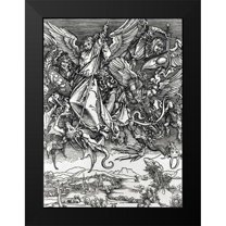 Durer, Albrecht 19x24 Black Modern Framed Museum Art Print Titled - St. Michael Fighting the Dragon