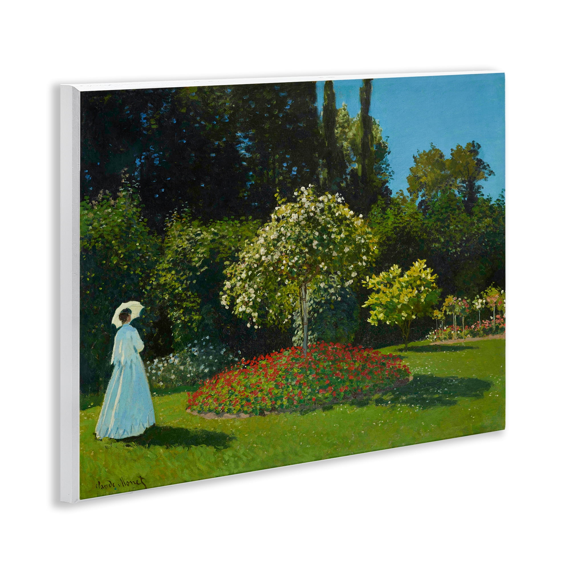Stupell Industries Classic Monet Lady in Garden Landscape & Nature Painting Unframed Art Print Wall Art, 14 x 11