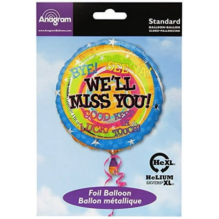 18" We'll MISS YOU Messages Balloon • Party Supplies Decorations Foil Mylar Balloon