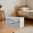 thumbnail image 6 of Steadline Foldable Linen Storage Box - 43cm Curved Lid Organizer with Handles for Toys Clothes Seasonal Items, Breathable Fabric Bin for Bedroom Closet Office Organization, 6 of 7