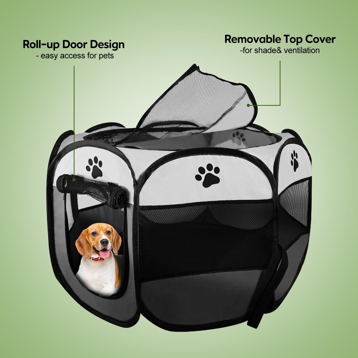 Portable Pet Playpen, Dog/Cat Playpen Foldable Pet Exercise Pen Tents Dog Kennel House Playground for Indoor Outdoor Travel Camping Use,30"x30"x18"