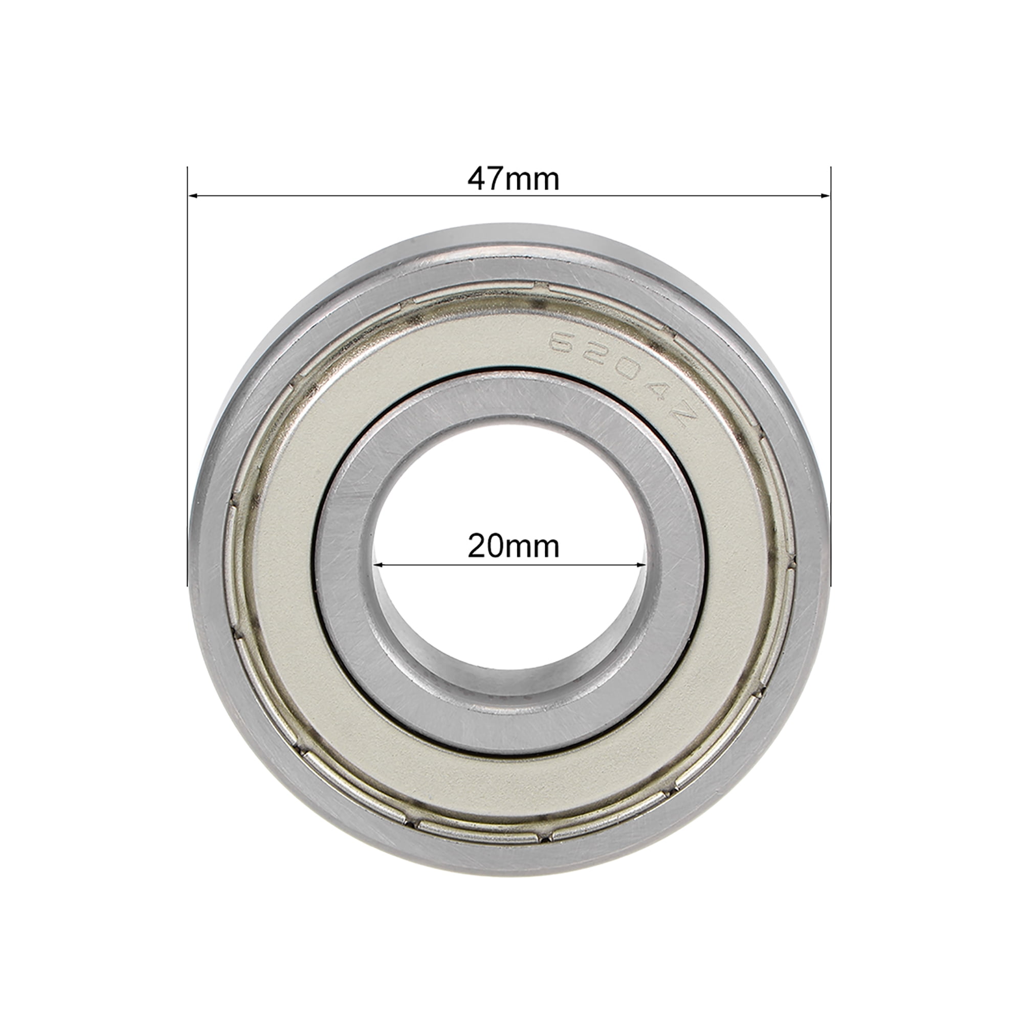 Uxcell 6204ZZ Double Shielded Ball Bearing - 20x47x14mm, ABEC-3, Chrome Steel, 1 Pack