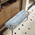 thumbnail image 3 of Whosucclay Starfish Seashells Wood Print Stretch Dining Bench Cover Removable Bench Slipcover Stretch Bench Seat Furniture Protector Dining Chair Slipcovers for Living Room and Kitchen, 3 of 7
