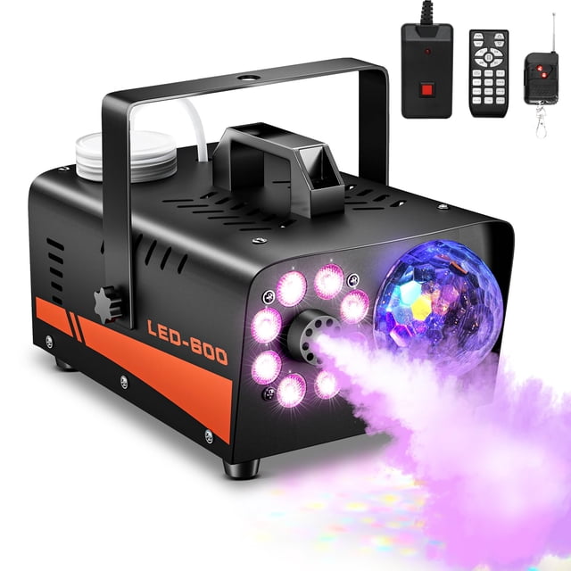 Máquina de humo Dashsafe 600 W 3000 CFM con luces de bola de discoteca