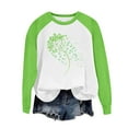 thumbnail image 4 of Ohufall Long Sleeve Shirts For Women, Spring Patchwork St. Patrick's Day Printed Round Neck Casual Loose Tee Pullover Women Tops, 4 of 4