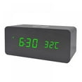 thumbnail image 1 of PENGXIANG Digital Wooden Alarm Clock with Wireless Charging 3 Alarm LED Display Sound Control Adjustable Brightness Wood Made Electric Clocks for Bedroom, 1 of 3