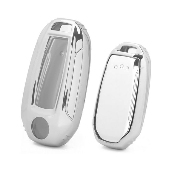 Xotic Tech Silver TPU Key Fob Shell Full Cover Case,Compatible with Infiniti Q50 Q60 QX50 QX55 QX60 Smart Keyless Entry Key