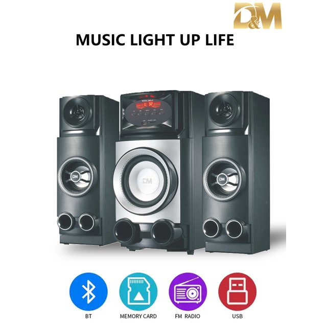 Barra De Sonido Teatro En Casa 2.1 con Subwoofer 2 En 1 con Conexión Bluetooth Conexiones USB, Óptico Y Auxiliar