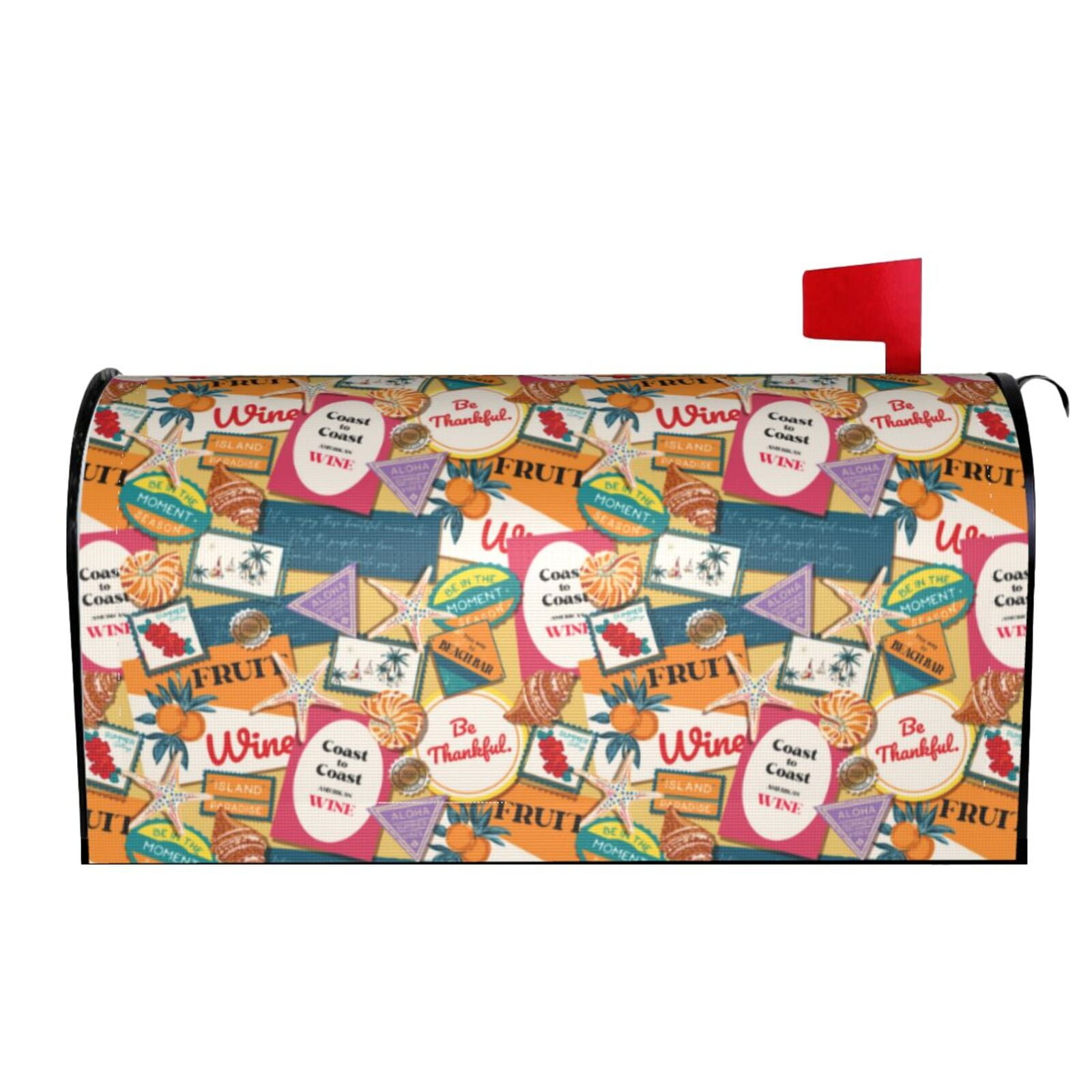 Xecao Retro Summer Stamp for Mailbox Cover with Magnetic Strips, Waterproof and Sunscreen, Adds a Decorative Touch to Your Garden Yard.