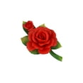 thumbnail image 3 of Large Decorative Red Rose Flower Art Decoration Capodimonte Porcelain 2” Tall, 3 of 3