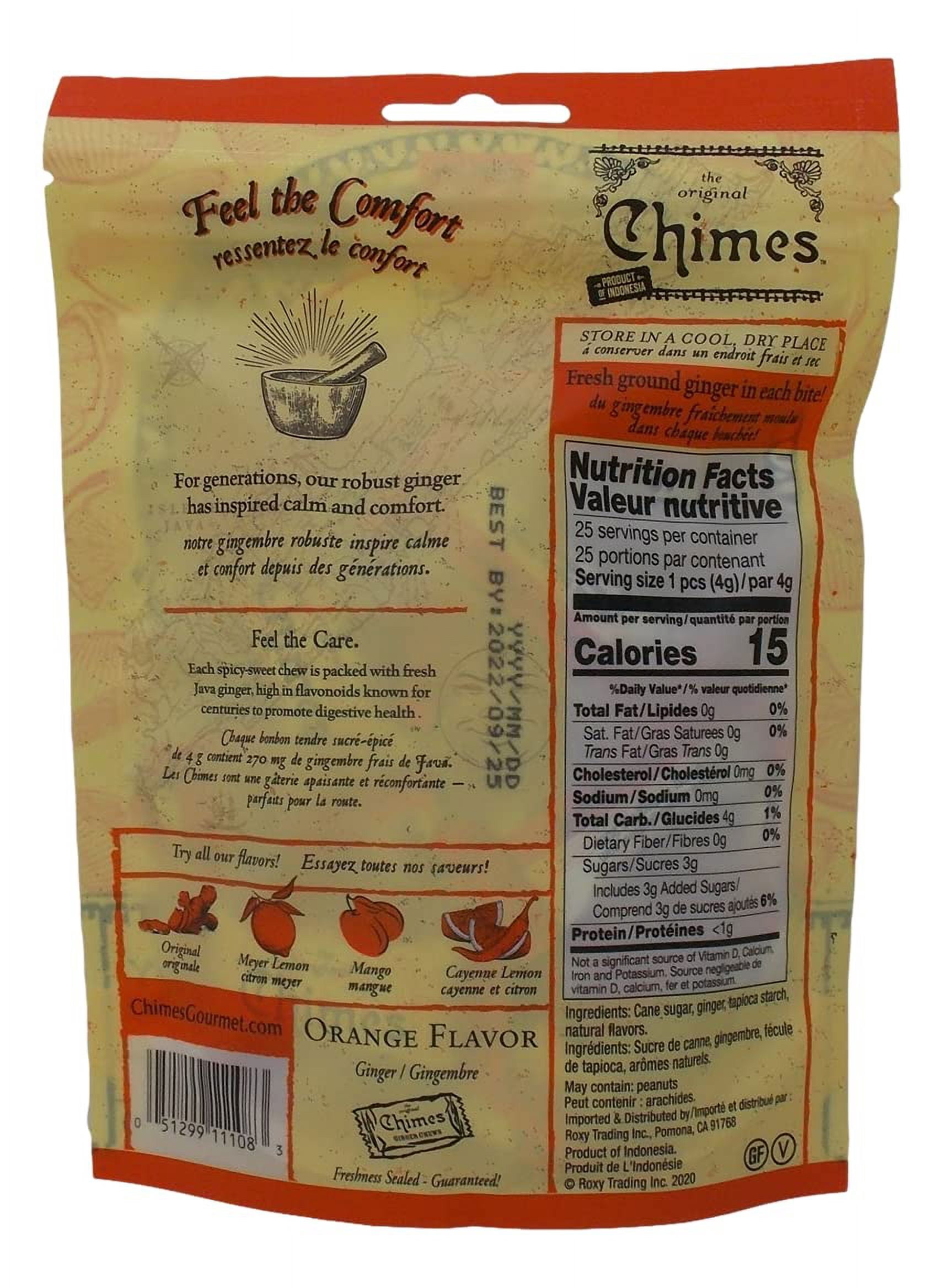 Chimes Ginger Chews Candy - 3 Flavor Variety (1) each: Orange, Meyer Lemon, Mango | MerlinsMart Zine