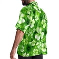 thumbnail image 3 of Saint Patrick's Day Men's Short Sleeve Button Down Poplin Hawaiian Shirt for Summer Beach, Casual Printed Unisex Style, 3 of 6