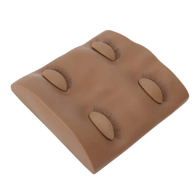 Eyelash Training Model Head, 3D Simulated False Eyelashes Extension Practice Mannequin Lightweight Washable For Beginners For Improving Grafting Skills Coffee Color