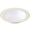 thumbnail image 6 of Efavormart 50 Pack White 12oz Round Disposable Plastic Bowls with Gold Rim for Wedding, Party, Banquet, Home, Picnic, Outdoor, Dinnerware, Restaurants, Salads, Desserts, Cereals, Soups, 6 of 9