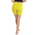 thumbnail image 3 of Stretch Is Comfort Women's Cotton Biker Shorts Yellow X-Large, 3 of 6