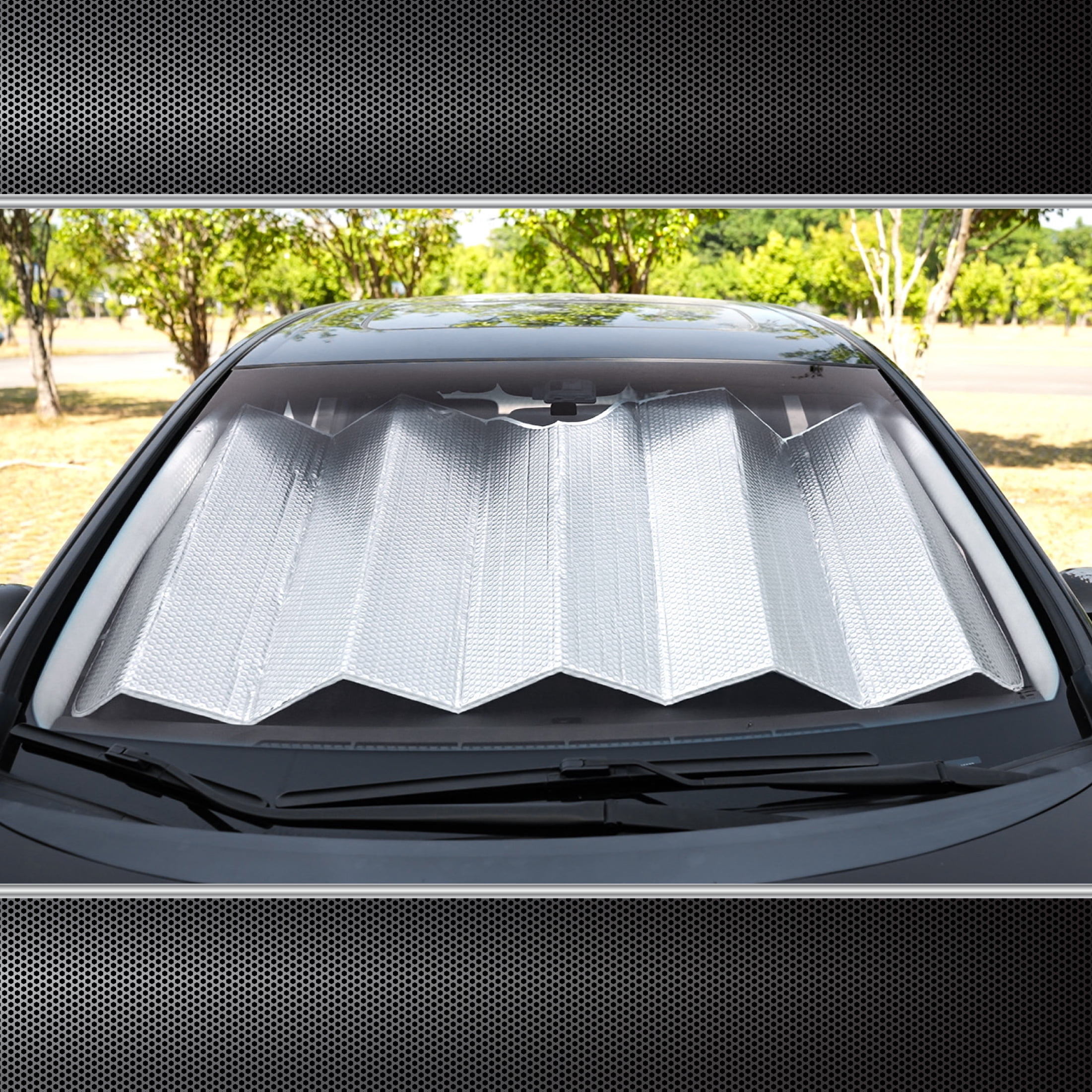 Auto Drive Heavy Duty Windshield Silver Accordion Sunshade 1 Pack 63 x 28.5 Walmart