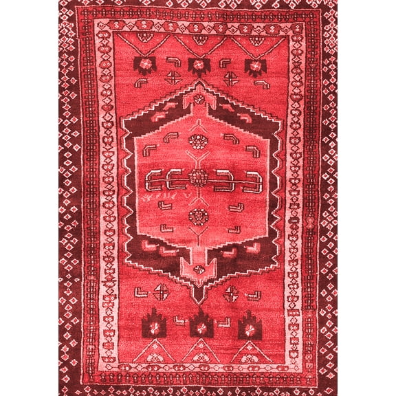 Ahgly Company Indoor Rectangle Persian Red Traditional Area Rugs, 5' x 7'