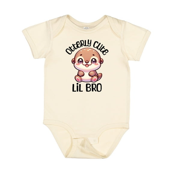 Inktastic Little Brother Otter Lil Bro Boys Baby Bodysuit