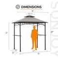 thumbnail image 4 of Sunjoy 5 ft. x 8 ft. Black Steel 2-tier Grill Gazebo with Gray and Black Canopy, 4 of 12