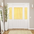 thumbnail image 3 of Achim Buffalo Check Indoor Polyester/Cotton Light Filtering Checkered Door Curtain Panel, Yellow, 54-in W x 40-in L, 3 of 9