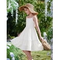 thumbnail image 3 of Oudiya Girls Spaghetti Strap Tie Back Dress Ruffle Hem Summer Beach Casual Sundress with Pockets, 6-14Y, 3 of 7