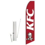 KFC Red Super Novo Feather Flag - Complete with 15ft Pole Set and Ground Spike