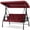 Red, variant on VIVOHOME 3-Seat Outdoor Converting Swing Chair with Canopy, Outdoor Porch Swing Chair with Stand - Navy Blue
