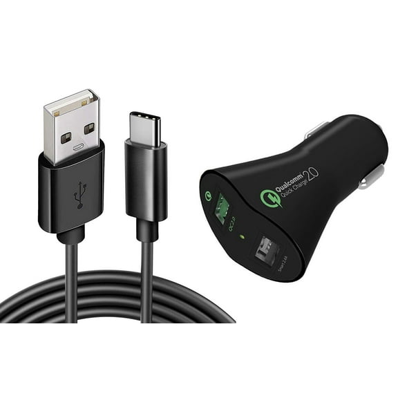 30W Fast Car Charger for iPhone 16/Pro/Max/Plus - 2-Port USB 6ft Cable Type-C Quick Charge DC Socket