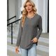 thumbnail image 5 of Blusas de Larga con Cuello Redondo para Mujer, Blusas Holgadas con Botones para Otoño e Invierno 2025. Gris Oscuro S, 5 of 10